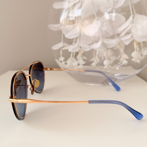 DIFF Lenox Aviator Sunglasses in Gold Blue Gradient - Picture 6 of 11